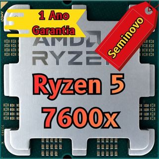 Processador AMD Ryzen 5 7600X, 4.7GHz (5.3GHz Max Turbo), Cache 38MB, 6 Núcleos, 12 Threads, AM5, Com Vídeo Integrado