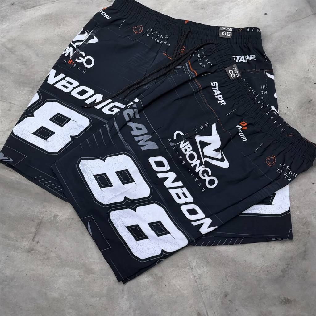 Bermuda Surf masculina Estampada de elástico com cordão de ajuste