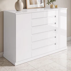 Cômoda Vedra 7 Gavetas 2 Portas Branco