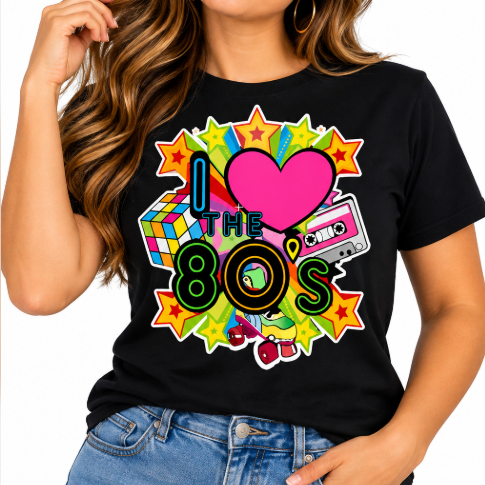 Camiseta Unissex Algodão Anos 80 Love Camisa Flash Back Anos 80 Blusa 100% Algodão
