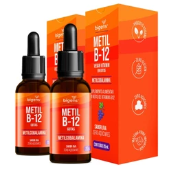 Kit 2x Metil B-12 Vegan vitamina gotas liquida, Metilcobalamina 413% VD, Uva, 20mL, Bigens