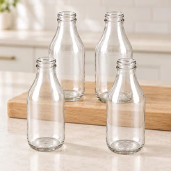 Garrafinha de Vidro Coquinho Sem Tampa 200ml - 13x6cm - Kits com 1 a 10 unidades | Suco Lembrancinha Festa leite de coco