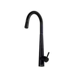 Torneira Para Cozinha Gourmet Misturador Monocomando Extensível Em Aço Inox 304 Fosco Apurema Pingoo - Preto