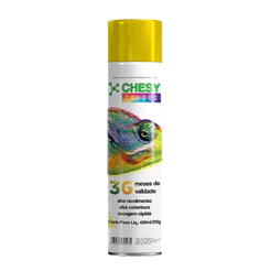 Kit 6 tintas Spray Metalico Amarelo Lata 400ml Chesy