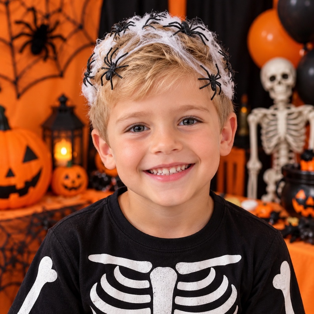 Cabelo Maluco Teia de Aranha Artificial com Insetos Semana Penteado Malucos