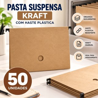 Pasta Suspensa Kraft 50 Unidades 180g Sem Acessórios