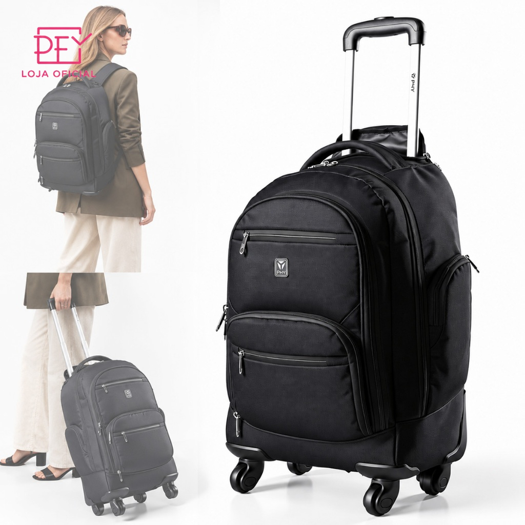 Mochila Executiva Rodinhas Notebook Trabalho Reforçada Faculdade Rodas 360° Escolar Espaçosa
