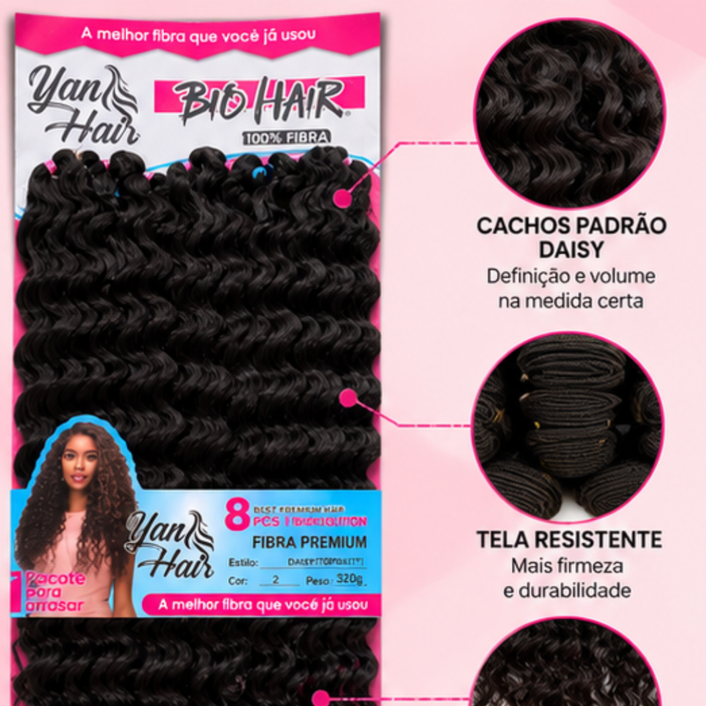 Cabelo Cacheado Orgânico 300g Super Natural Crochet 70 cm Daisy — imagem 2 de 2