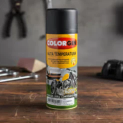Tinta Spray Alta Temperatura Colorgin 600°C Preto fosco 350 ML