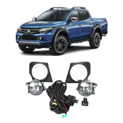 Kit Farol Auxiliar Mitsubishi L200 Triton Sport 2018 a 2020 Botão Modelo Original Shocklight