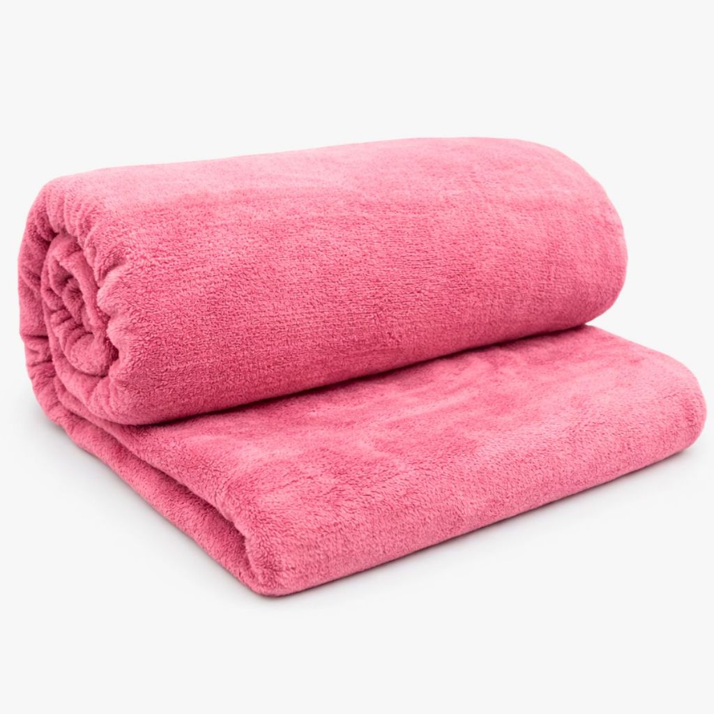 Cobertor Coberta Manta Mantinha Edredom Microfibra Casal Queen Macio Aveludada Basica Simples Rosa