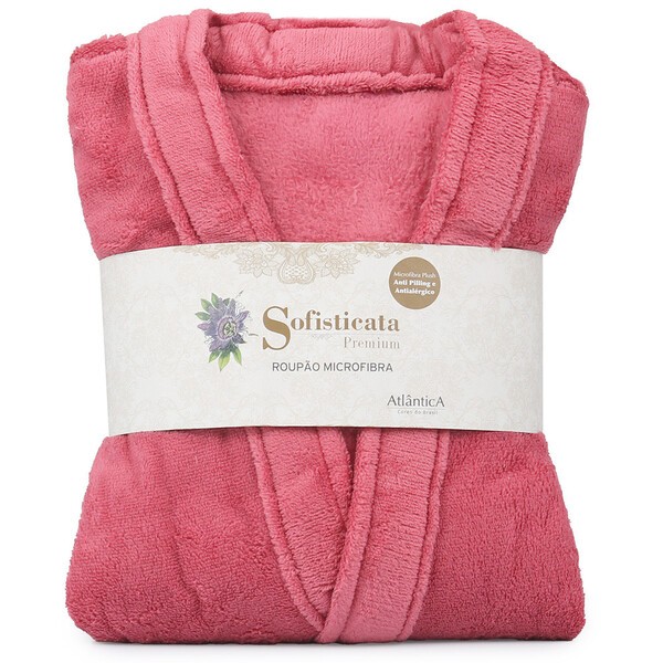 Roupão Plush Microfibra Begônia Kimono Unissex Feminino E Masculino Atlântica tam G