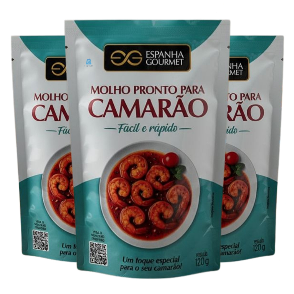 Kit 3 Molho Pronto Para Camarão Espanha Gourmet Sachê 120g
