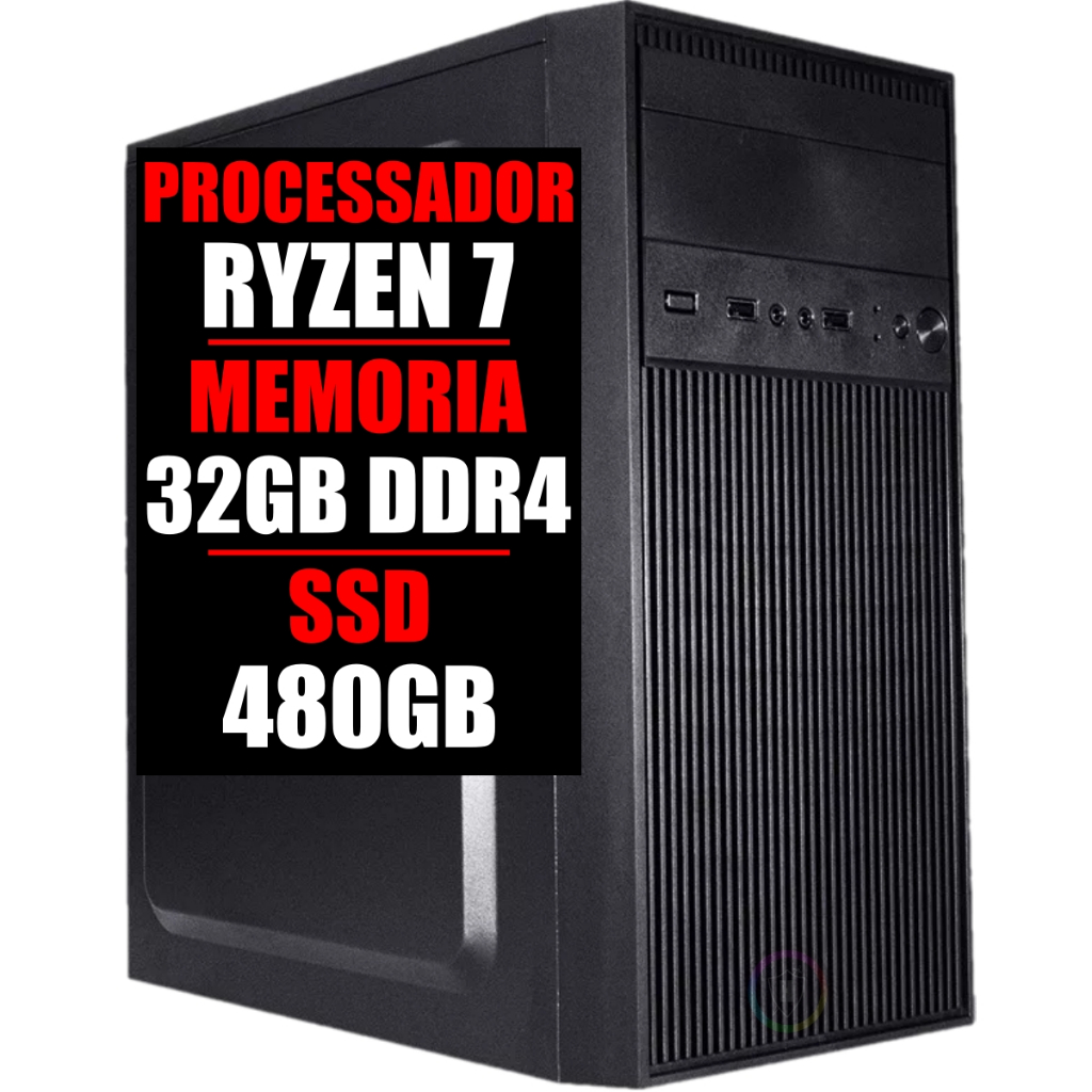 PC SERVIDOR COMPUTADOR RYZEN 7 3.7GHZ, GEFORCE 210, 32GB DDR4, SSD 480GB
