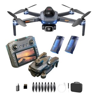 Drone Gt8 Max 4k Dobrável Com Tela Fpv 5g 2 Baterias Bag Pro Cinza