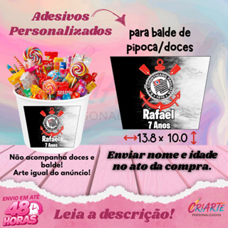 Corinthians - Adesivos Personalizados P/Balde de 1Lt e 1.5Lt 13.8x10 S/RECORTE - Envio Rápido em Oferta na Shopee