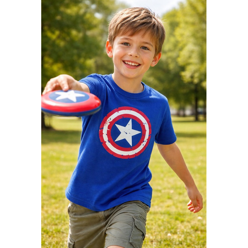 Camiseta Infantil Masculina Super Herói Algodão Confortável Estampada.
