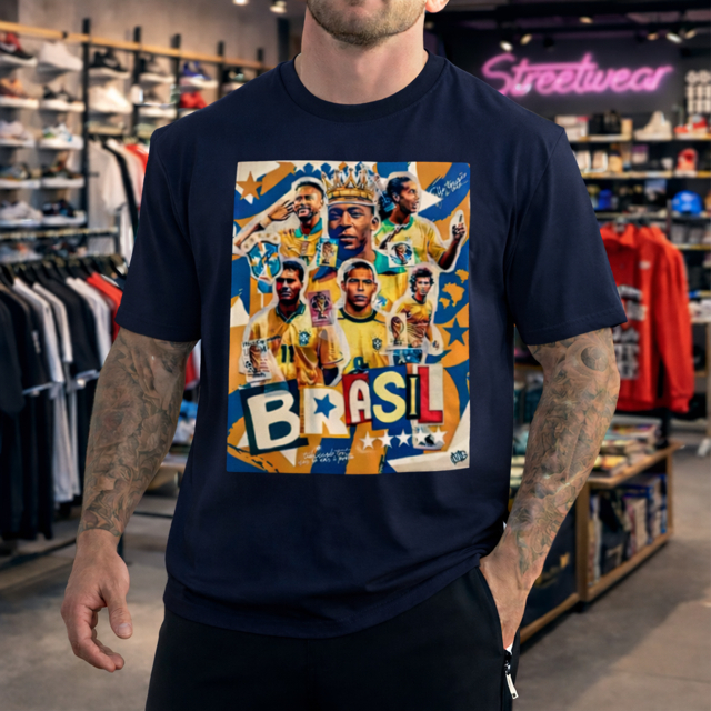 Camiseta Masculina Estilosa Brasil Melhores do Mundo 100% Algodão Leve Confortável Caimento Perfeito Envio 24h