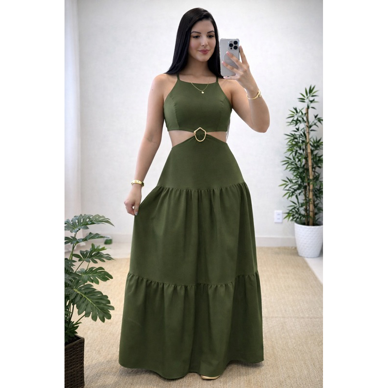 Vestido Longo Feminino Tecido Dunas
