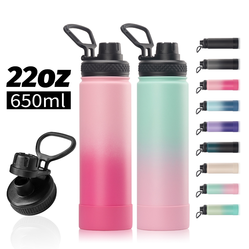 Garrafa Térmica WATERSY 650ml Inox 304 24h Quente/Frio com Tampa e Alça para Esportes