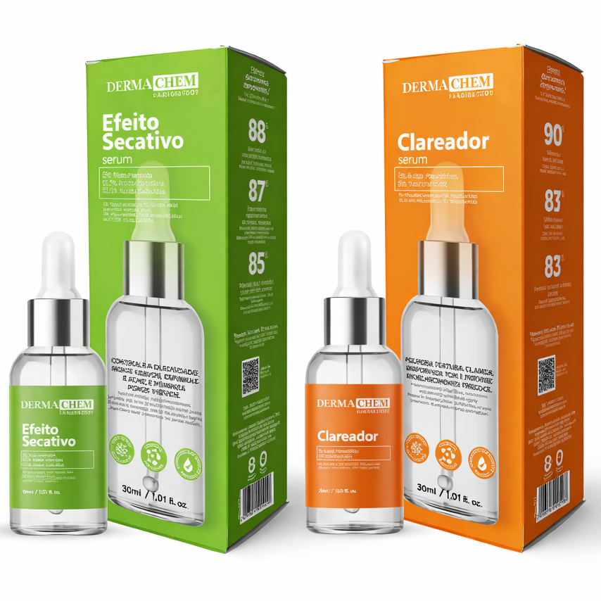KIt Serum Clareador e Efeito Secativo Controle Acne e Oleosidade Dermachem Skincare Skin