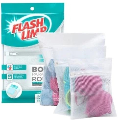 KIT 03 Bolsas Para Lavar Roupas Delicadas - Protege Pecas, Evita Pelos e Bolinhas - Flash Limp