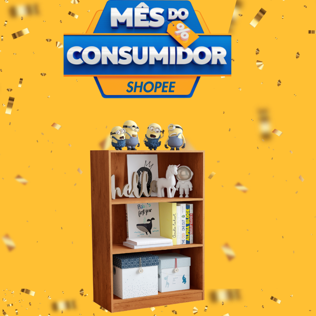 Estante Organizador Livreiro Multiuso Prateleira  Para Sala  Quarto Escritório Star Cedro