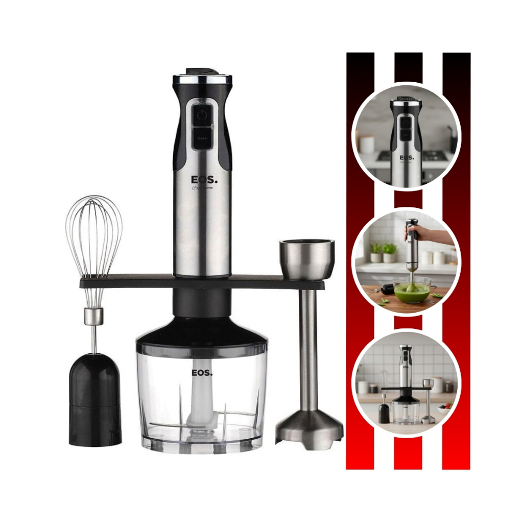 Mixer 3 Em 1 Inox e Preto 850w de Potência Com 12 Velocidades EMX03 Eos em Oferta na Shopee
