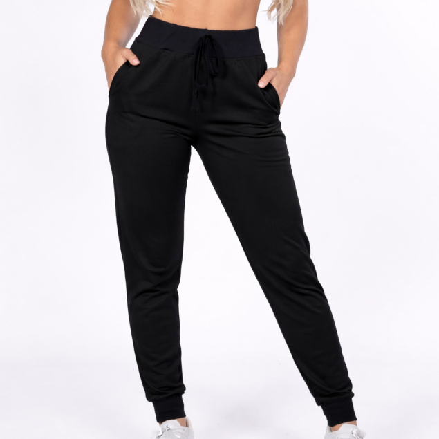 Calça moletom feminina Jogger Grossa Cós Alto