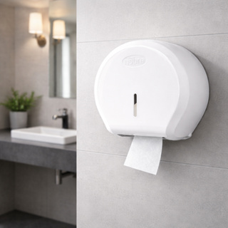 Dispenser Papel Higiênico Rolão 300m 500m Branco Profissional Banheiro Comercial Alto Fluxo em Oferta na Shopee