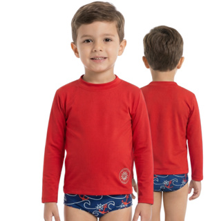 CONJUNTO CAMISA UV + SUNGA PRAIA/PISCINA INFANTIL JUVENIL 1 AO 16 ANOS em Oferta na Shopee