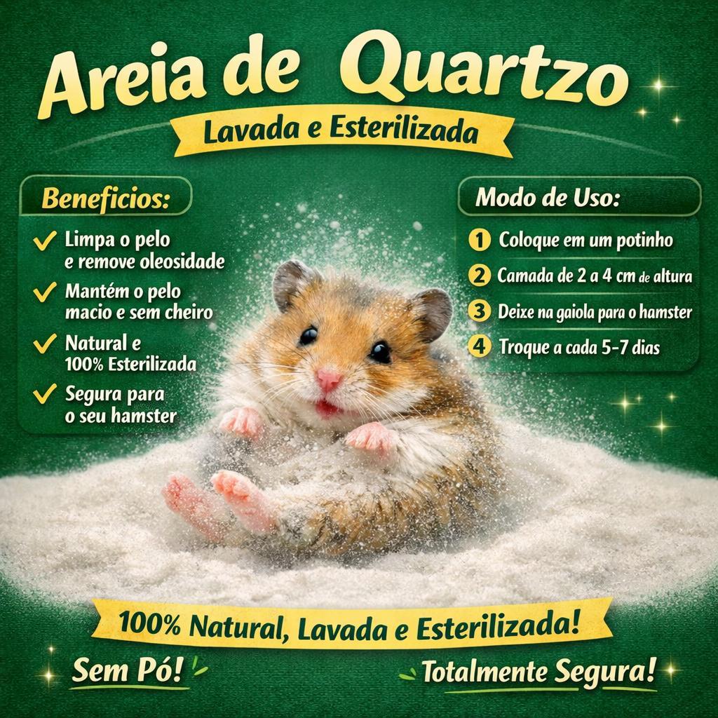 Banho a Seco Areia de Quartzo nº 00 2Kg para Roedores e Hamster