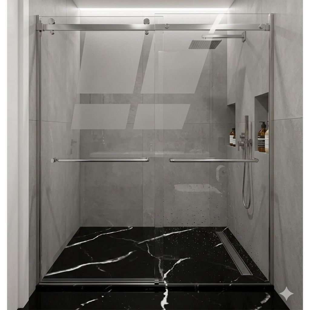 Piso adesivo para box de Banheiro  Porcelanato adesivo alto brilho - impermeável - 1 m2