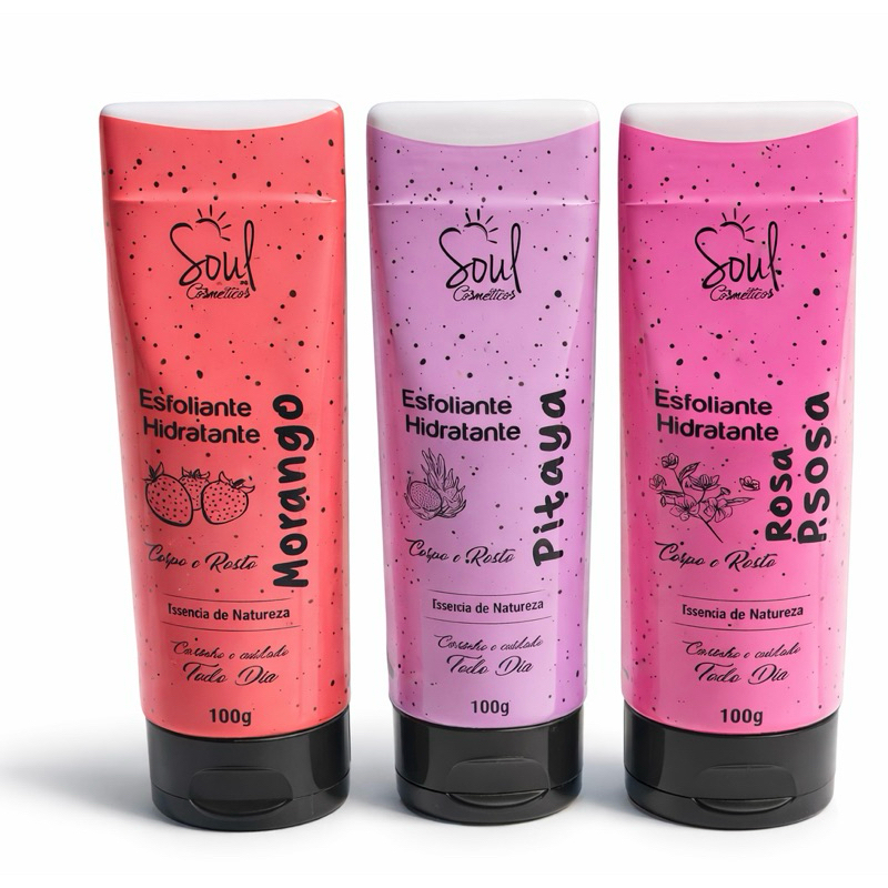 Esfoliante Hidratante Pitaya, Morango e Rosa mosqueta 100g – Corpo e Rosto | Pele Lisa e Iluminada em Oferta na Shopee