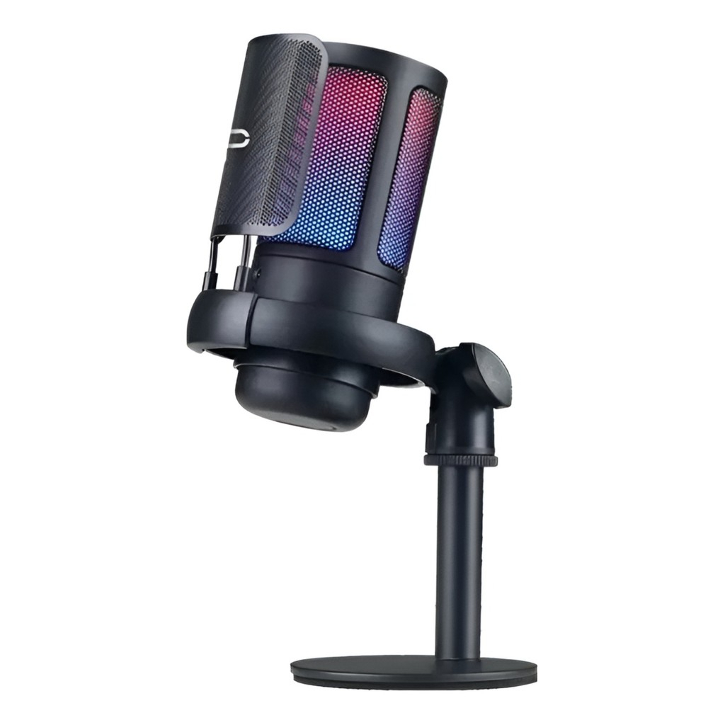 Microfone condensador Rgb usb tipo c stream lives