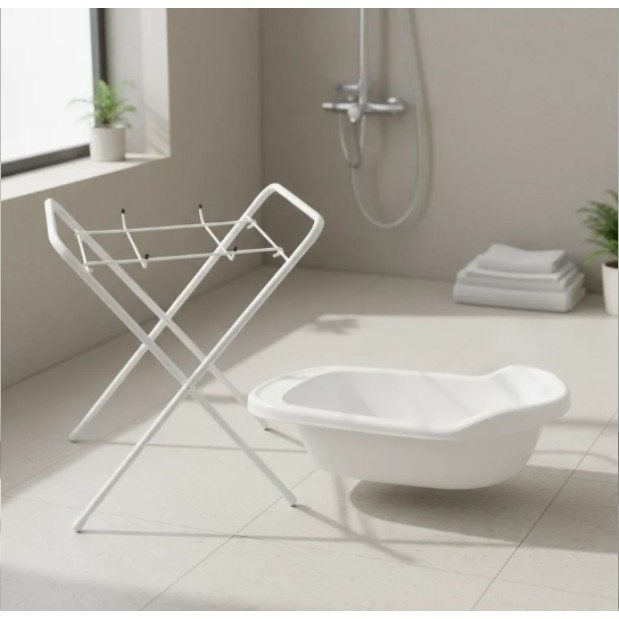 Suporte Universal Dobrável - Para Banheira Bebê 25 litros - Resistente e Ergonômica - Promoção Direto da Fábrica