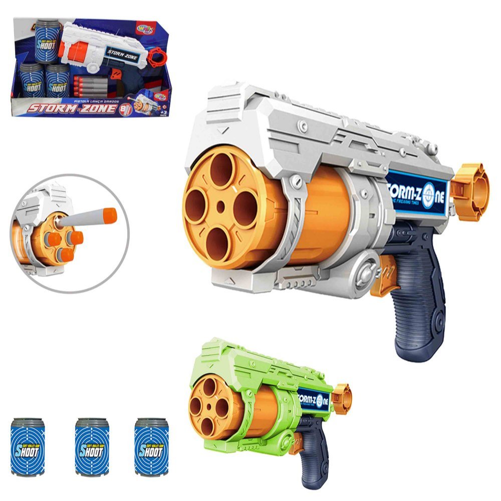 Pistola Brinquedo Lança Dardos 12 Peças - Sortida