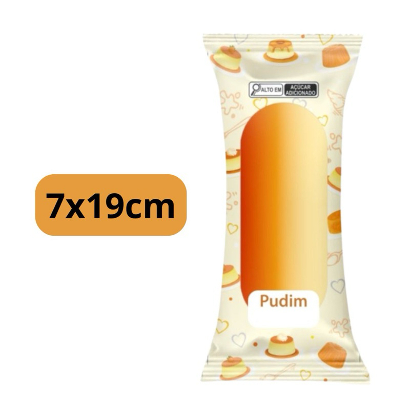 Embalagem Higiênica Geladinho Picole Pudim 7x19cm Sacolé Dindin Chup-chup Modelo Pudim em Oferta na Shopee