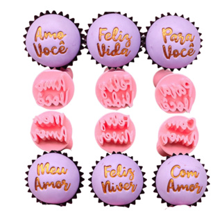Kit Carimbos Para Doces Frases com Amor Brigadeiro, Doce, Docinhos, Confeitaria, Festa 6 peças em Oferta na Shopee