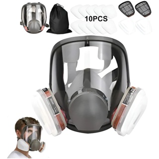 Respirador Facial Profissional Industrial com Filtro Duplo de Alta Vedação para Vapores Orgânicos, Gases e Pintura Autom em Oferta na Shopee