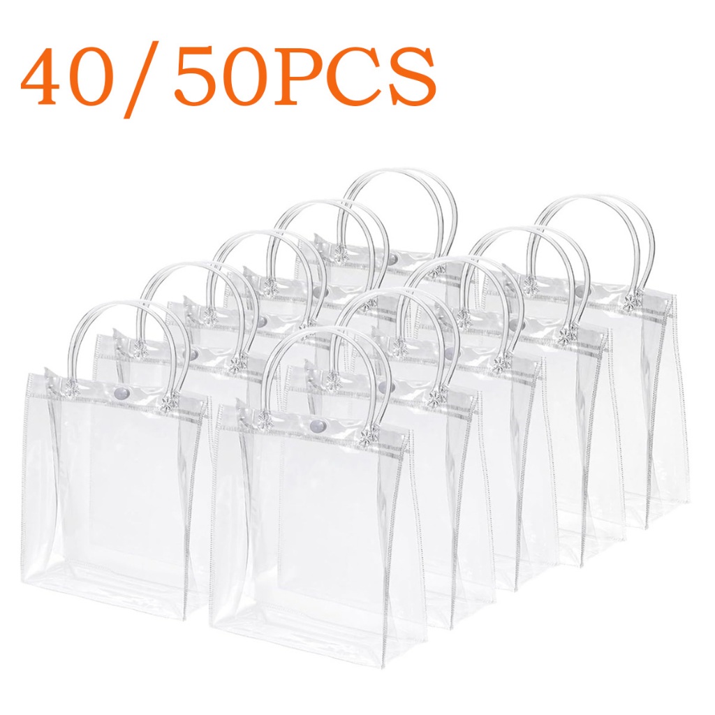 Sacola plástica transparente 40/50 unidades lembrancinha festa infantil presentes personalizar em Oferta na Shopee