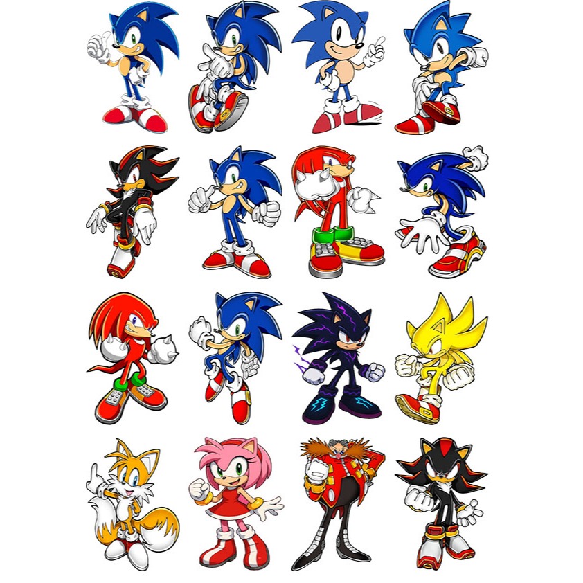 KIT 64 Tatuagem Infantil Temporária Sonic | tatuagem temporária adesiva Sonic