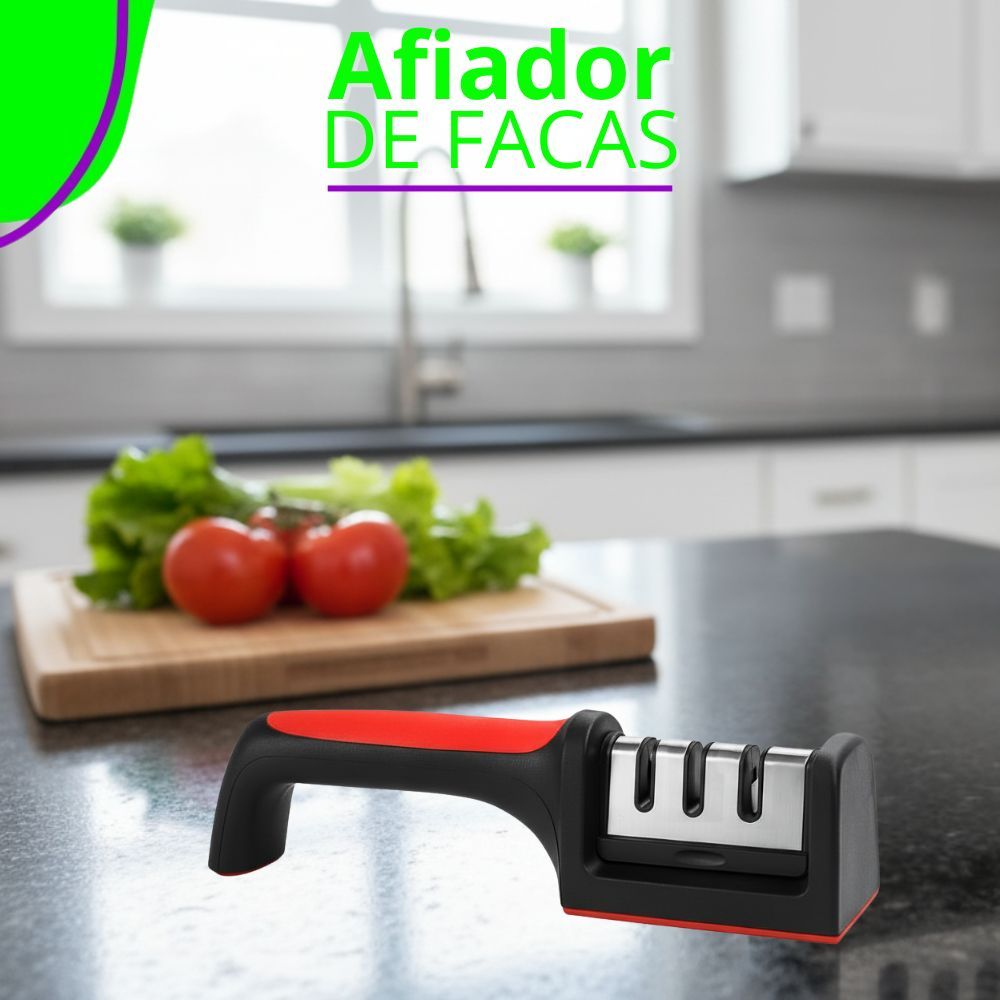 Afiador de Facas Amolador Com Cabo Anatômico e Base Antiderrapante Faca Tesoura Cutelo em Oferta na Shopee
