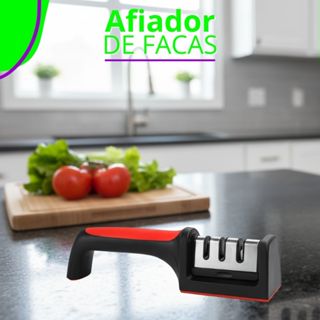Afiador de Facas Amolador Com Cabo Anatômico e Base Antiderrapante Faca Tesoura Cutelo em Oferta na Shopee