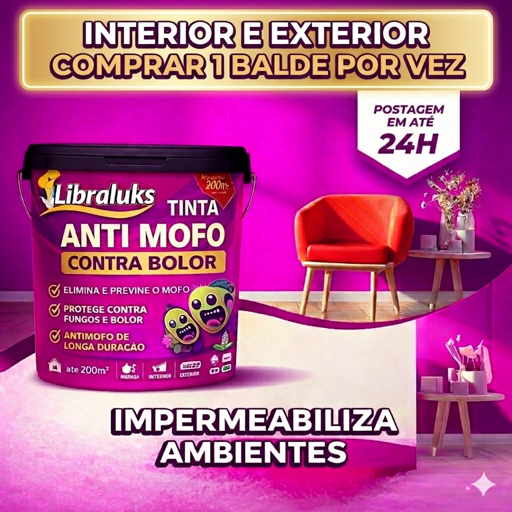 TINTA ANTI MOFO 18L/4KG LAVAVEL PREMIUM EXTERNO E INTERNO CONTRA BOLOR PROTEGE CONTRA FUNGOS CORES NOVAS 2026 PROTECAO