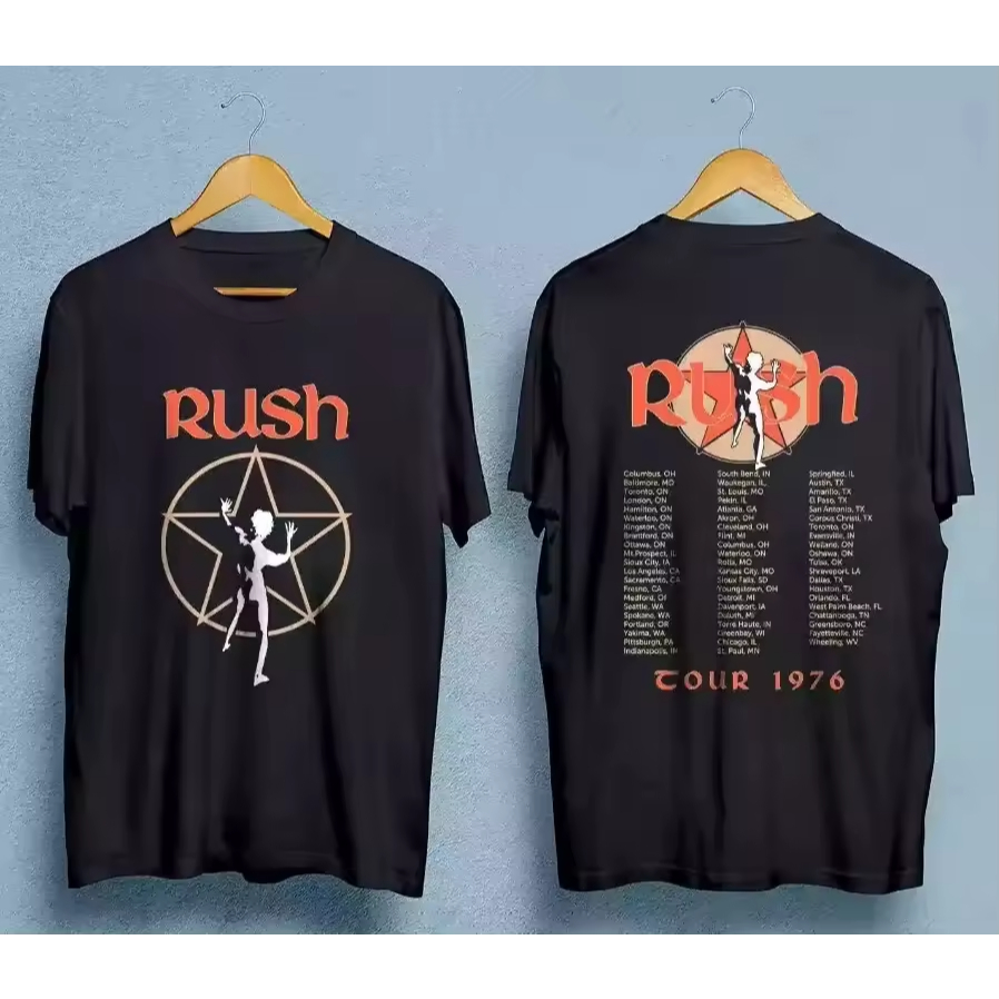 Camiseta Básica e OVERSIZED Rush Pentagrama Man Starman Rock World Anniversary -Darknezz em Oferta na Shopee