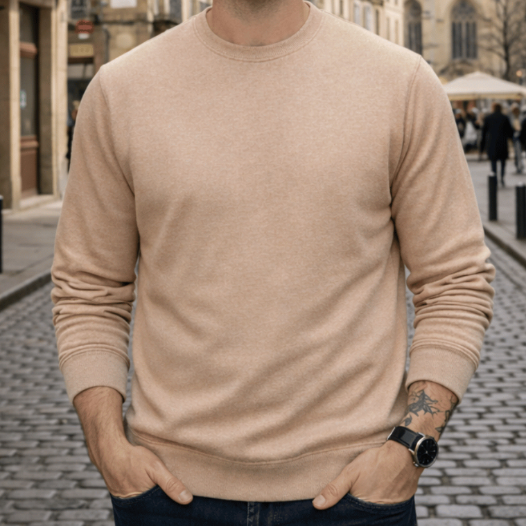 Moletom Gola Redonda Blusa de Frio Agasalho Abrigo Tecido Grosso Manga Longa