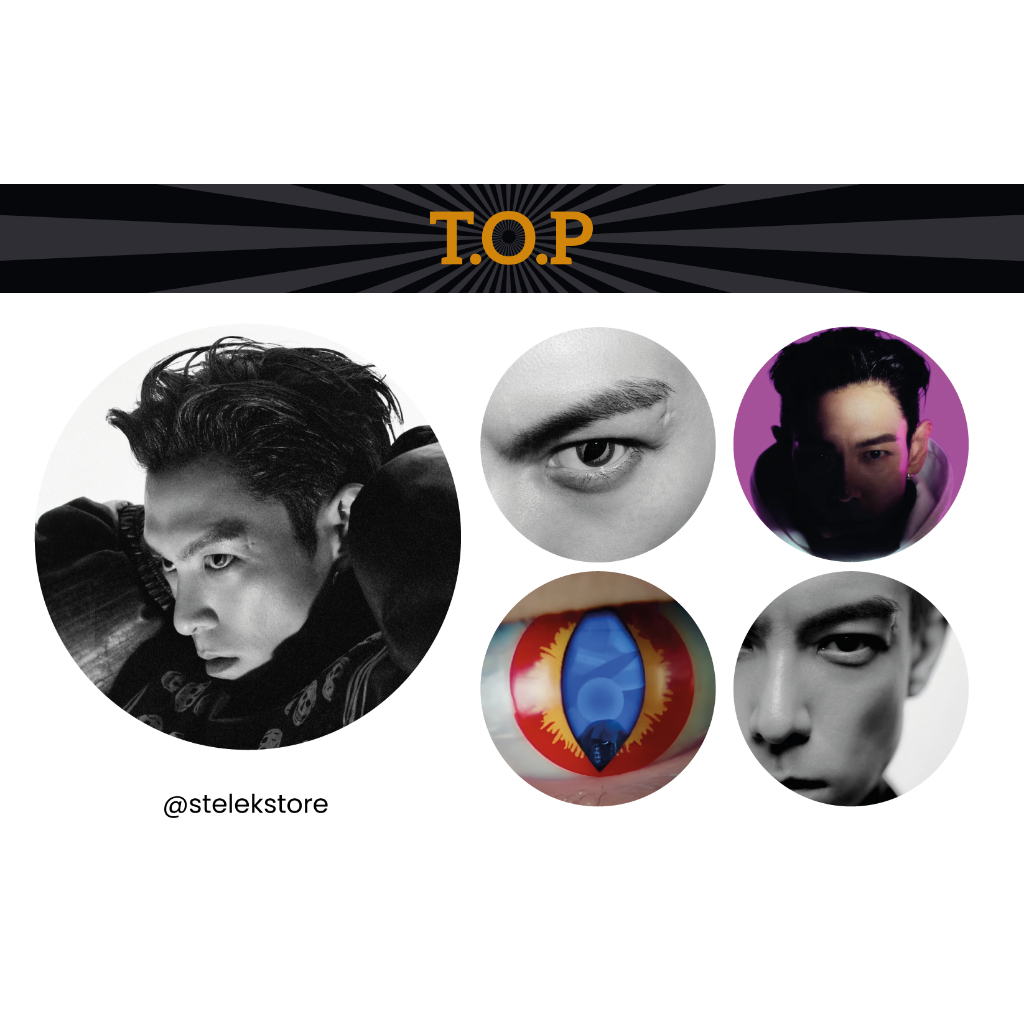 Kit Bottons T.O.P - KPOP IDOL - Broche - Pin - Fanmade