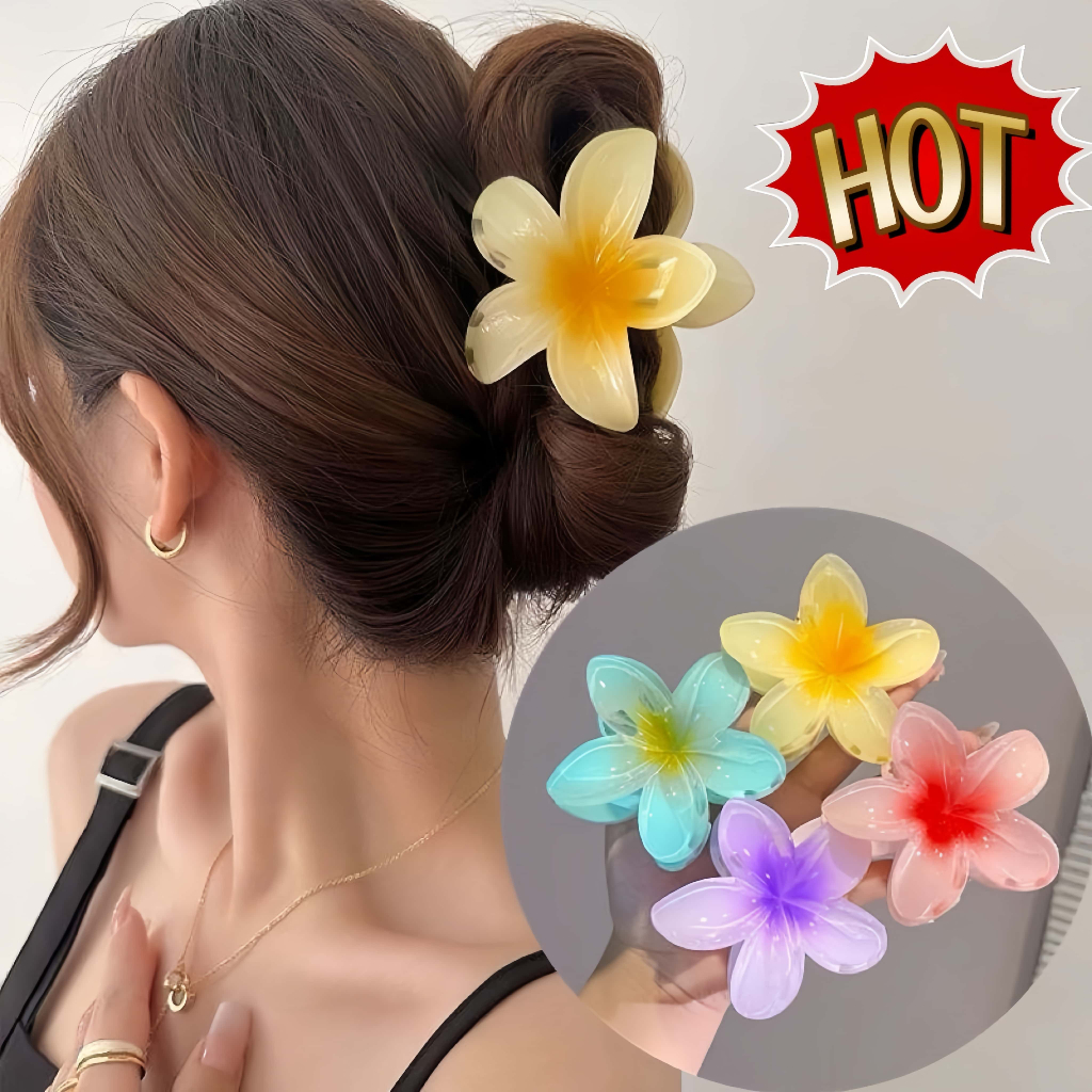 [ KIT 2 ] Presilha de Cabelo Floral com Design Elegante em Plástico Resistente em Oferta na Shopee