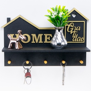 Porta chaves de parede home mdf com prateleira em Oferta na Shopee